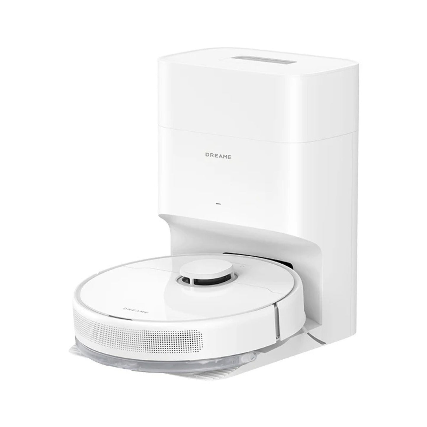 Dreame robot vacuum docked in self-cleaning and charging station