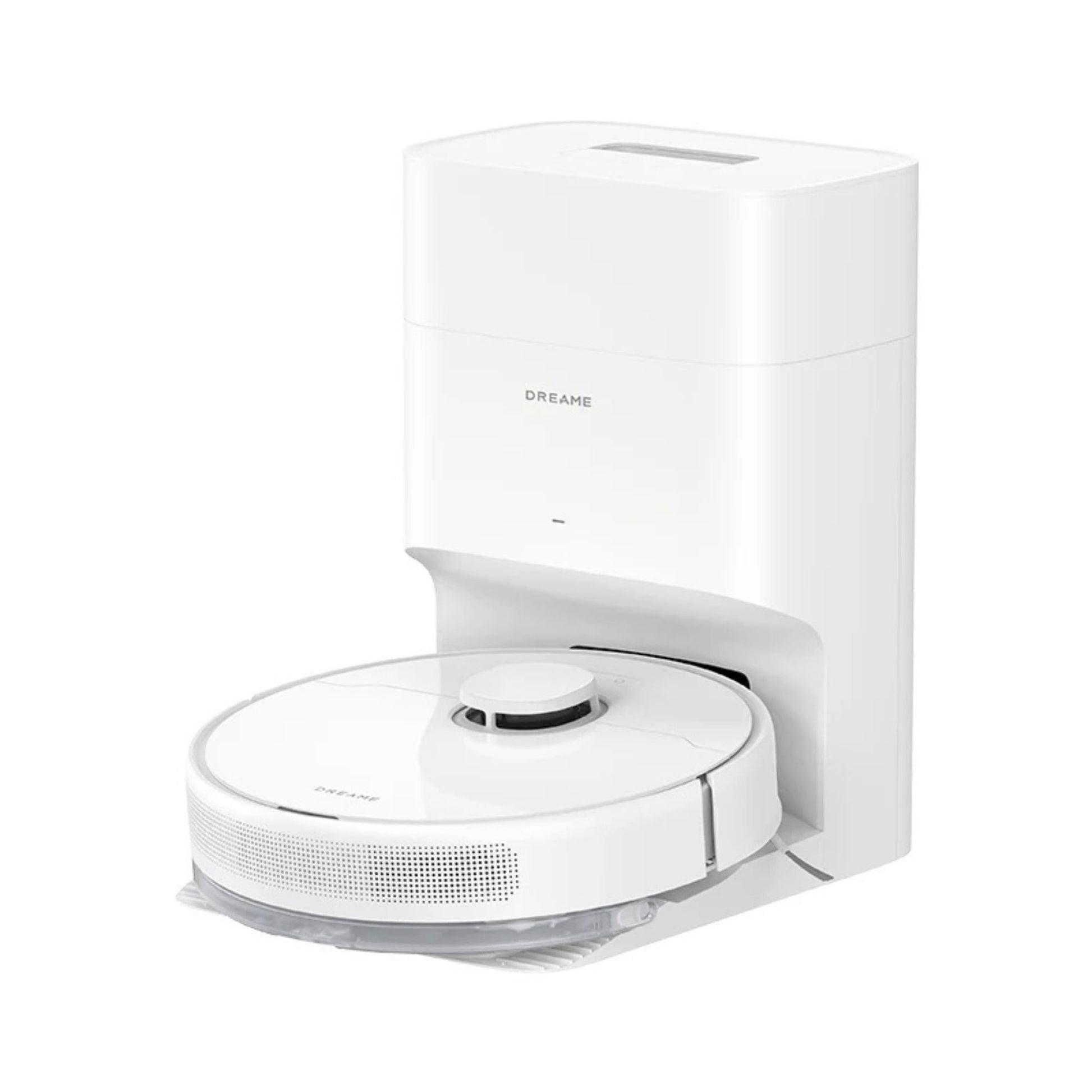 Dreame robot vacuum docked in self-cleaning and charging station