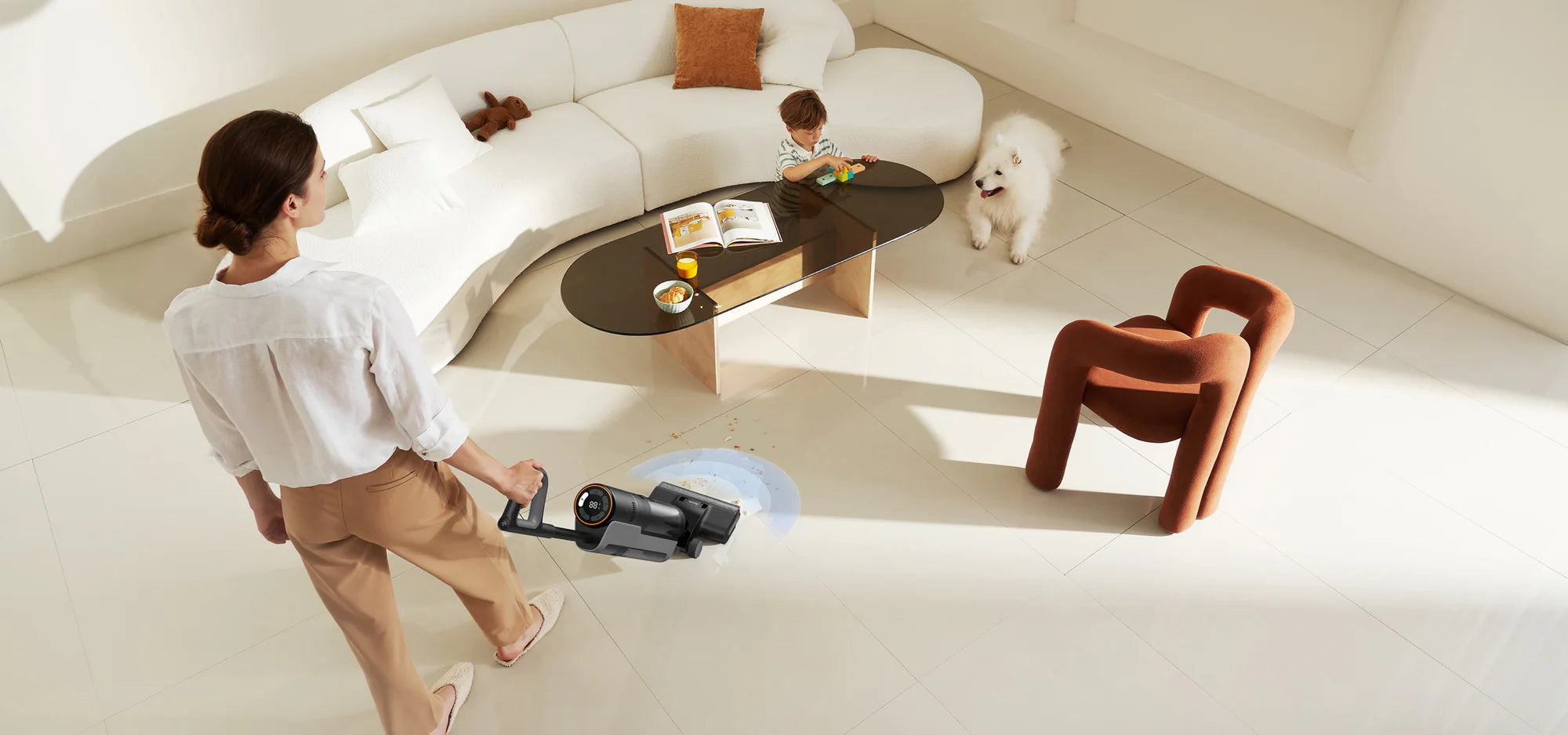 Dreame wet and dry vacuum cleaning snack crumbs