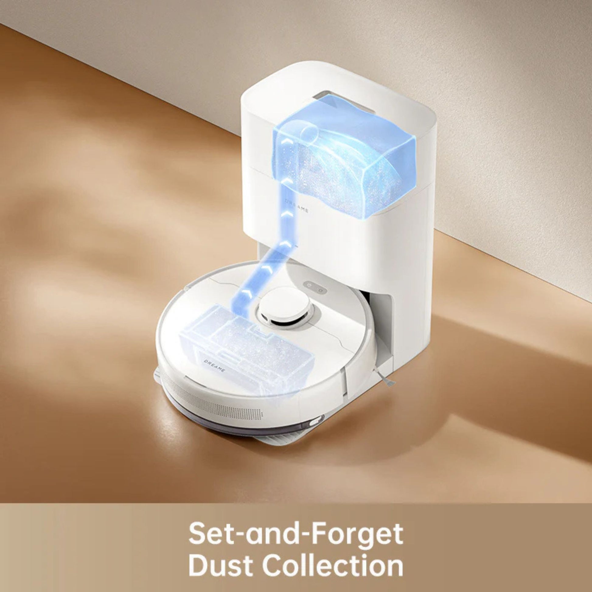 Dreame robot vacuum with automated dust collection into base unit