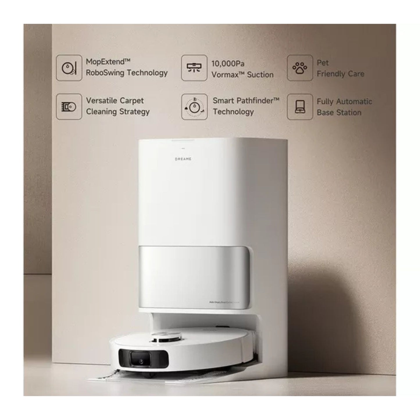 Dreame robot vacuum with fully automatic base and smart features