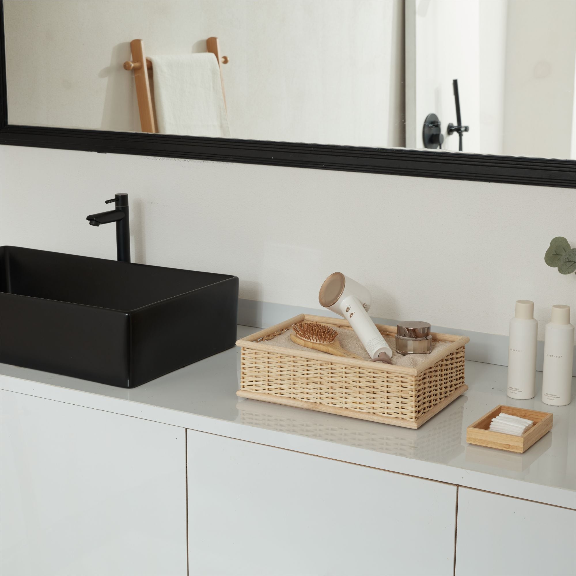 Dreame hair dryer in bathroom basket