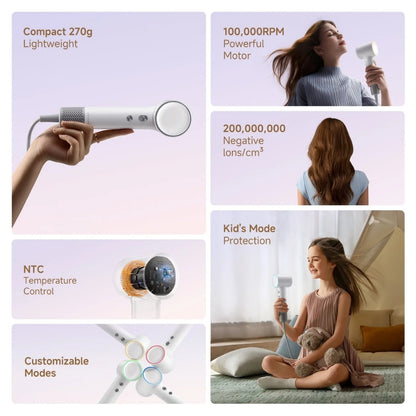 Dreame Hair Mini High-Speed Hair Dryer  100,000 RPM 200M Ions