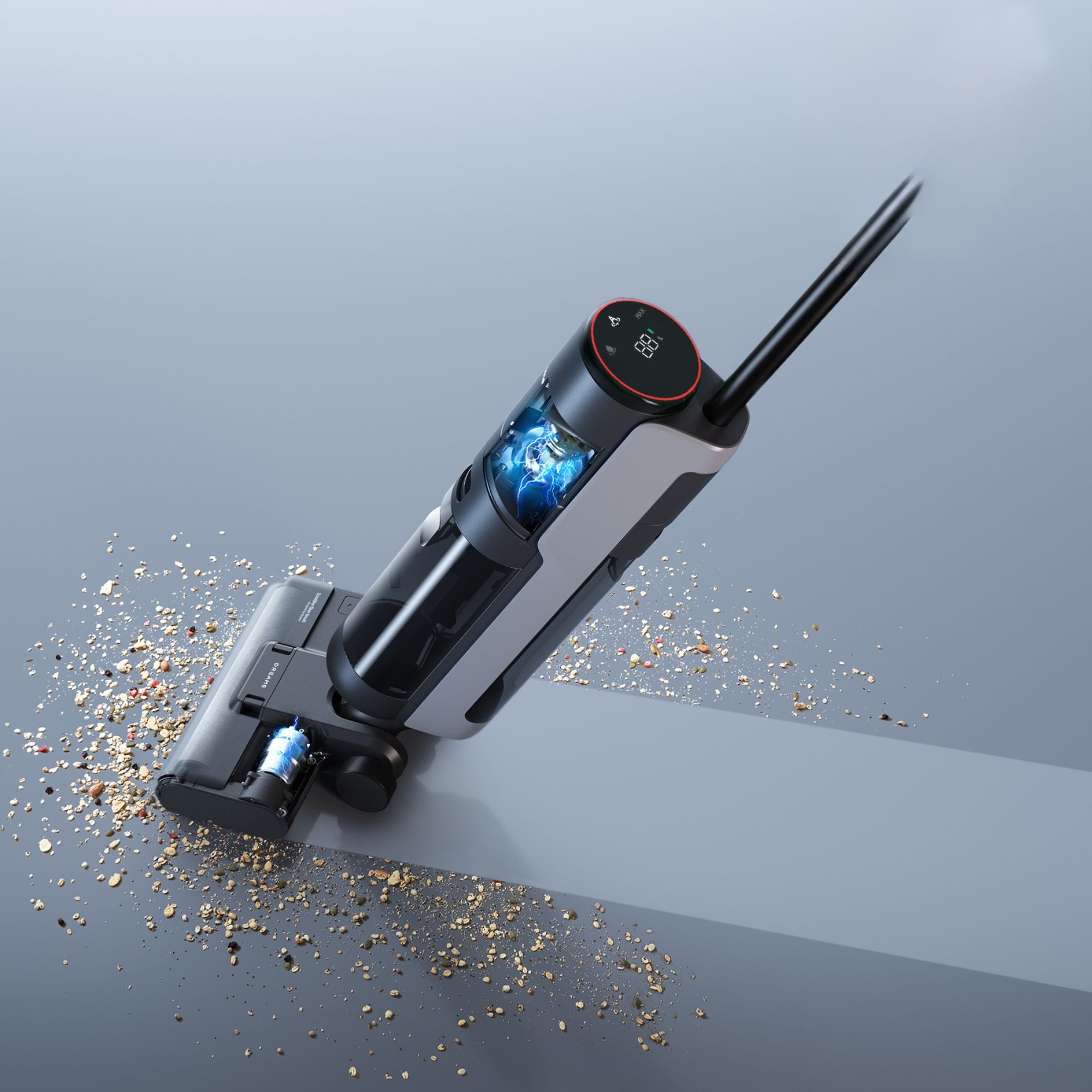 Dreame wet and dry vacuum powerfully cleaning debris