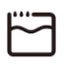 Water tank icon with wave line and droplets