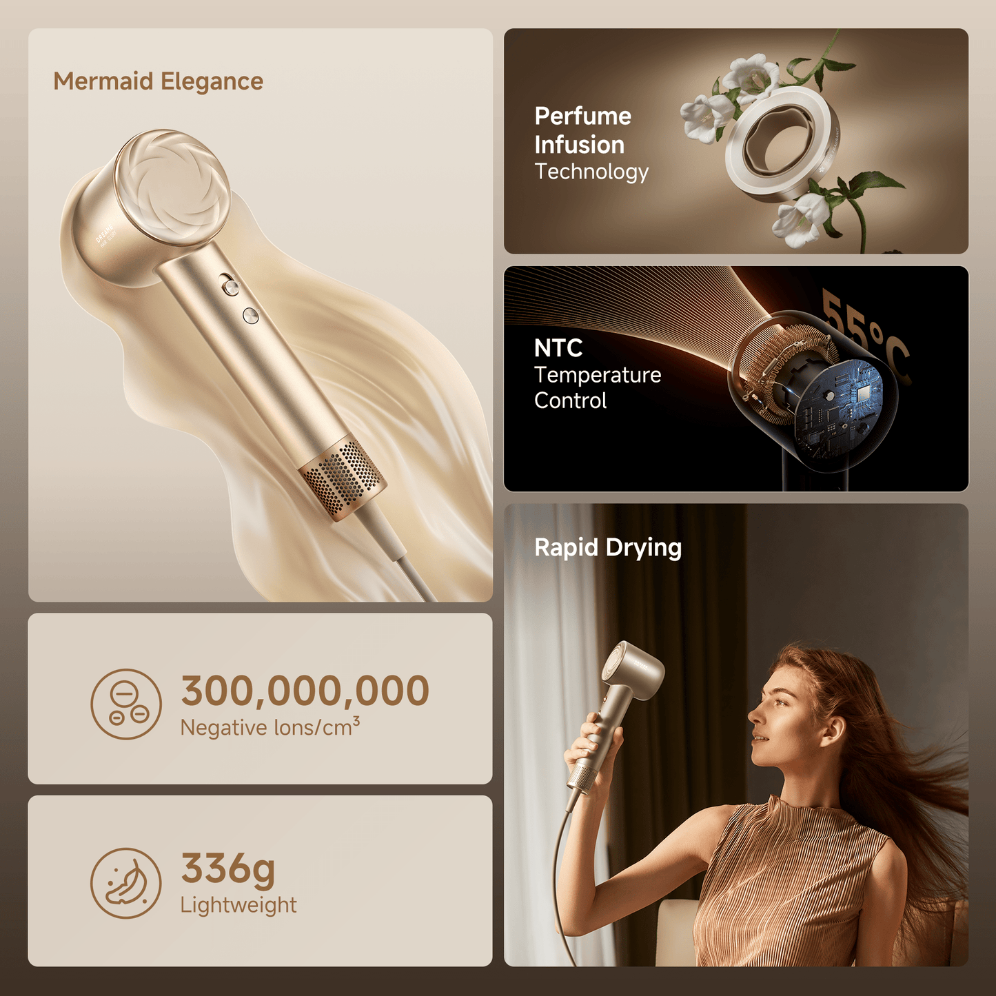 Glory Mix (Gold) Hair Dryer - Dreame Africa